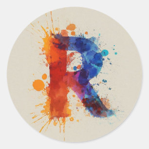 Sticker Rond Aquarelle R