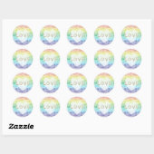 Sticker Rond Aquarelle Rainbow Gold Parties scintillant Amour C (Feuille)
