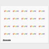 Sticker Rond Aquarelle Rainbow Hearts (Feuille)