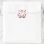 Sticker Rond Aquarelle Rainbow Pastel Bohemian Merci (Sac)