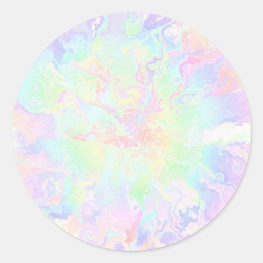 Sticker Rond Aquarelle Rainbow Pastel Flower (Devant)