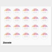 Sticker Rond Aquarelle Rainbow Rose Gold Parties scintillant Gi (Feuille)