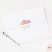 Sticker Rond Aquarelle Rainbow Rose Gold Parties scintillant Gi (Enveloppe)