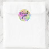 Sticker Rond Aquarelle Rainbow Splash Merci Favoriser les étiqu (Sac)