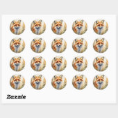 Sticker Rond Aquarelle Red Fox (Feuille)