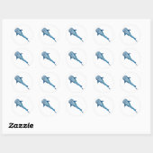 Sticker Rond Aquarelle requin (Feuille)