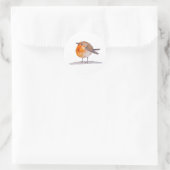 Sticker Rond Aquarelle Robin Anglais (Sac)