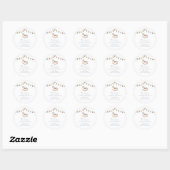 Sticker Rond Aquarelle Rocking Horese, Baby shower (Feuille)