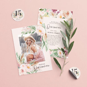 Sticker Rond Aquarelle rose âge floral élégant anniversaire