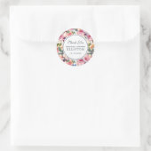 Sticker Rond Aquarelle | Rose anglais | MERCI (Sac)