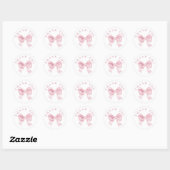 Sticker Rond aquarelle rose arc merci (Feuille)