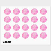 Sticker Rond Aquarelle rose Bat mitzvah PixDezines (Feuille)