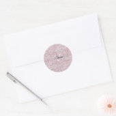 Sticker Rond Aquarelle rose Batik Nom du monogramme (Enveloppe)