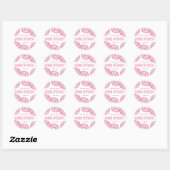 Sticker Rond Aquarelle rose beignets bébé saupoudrer Merci (Feuille)