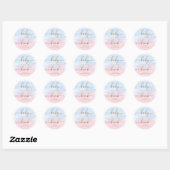 Sticker Rond Aquarelle rose bleu or Bombe Bombe Favoriser Stick (Feuille)