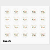 Sticker Rond Aquarelle rose Blush Or FlorMariage (Feuille)