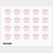 Sticker Rond Aquarelle rose Blush & Or Sparkle Wedding Favorise (Feuille)