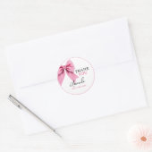Sticker Rond Aquarelle Rose Bow Chic Sweet 16 Anniversaire (Enveloppe)