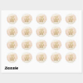 Sticker Rond Aquarelle rose brosse Parties scintillant Confetti (Feuille)