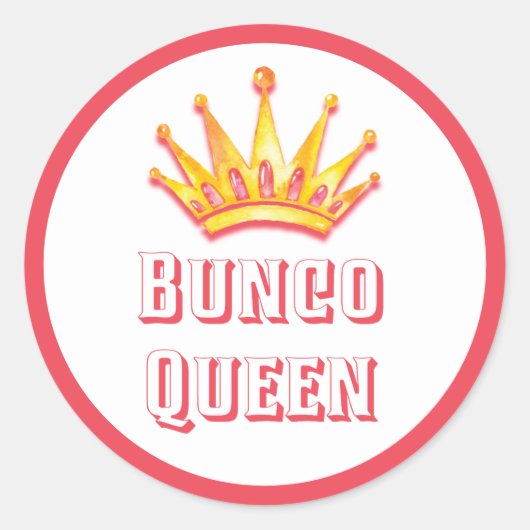Sticker Rond Aquarelle rose Bunco Queen Crown (Devant)