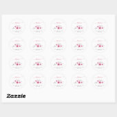 Sticker Rond Aquarelle rose chaud Fille Merci d'anniversaire (Feuille)