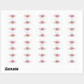 Sticker Rond Aquarelle rose chaud Swag (Feuille)