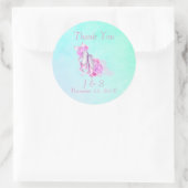 Sticker Rond Aquarelle rose Chaussures Mariage Merci (Sac)
