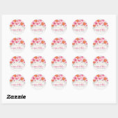 Sticker Rond Aquarelle rose Citrus Fleurs Baby shower espagnol (Feuille)