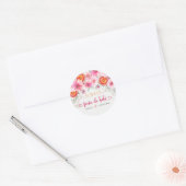 Sticker Rond Aquarelle rose Citrus Fleurs Baby shower espagnol (Enveloppe)