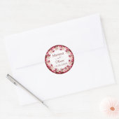 Sticker Rond Aquarelle rose de Bourgogne Mariage (Enveloppe)