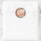 Sticker Rond Aquarelle Rose de cuivre de bronze Floral (Sac)