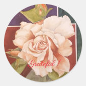 Sticker Rond Aquarelle Rose de cuivre de bronze Floral (Devant)