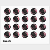 Sticker Rond Aquarelle rose délicate Florale (Feuille)