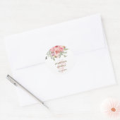 Sticker Rond Aquarelle rose doux Mariage de bouquet floral (Enveloppe)