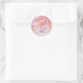 Sticker Rond Aquarelle rose - Enveloppe de livraison spéciale (Sac)