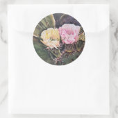 Sticker Rond Aquarelle rose et jaune Florale (Sac)