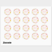Sticker Rond Aquarelle rose et jaune | MERCI (Feuille)