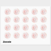 Sticker Rond Aquarelle rose et or (Feuille)