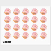 Sticker Rond Aquarelle rose et orange moderne (Feuille)