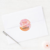 Sticker Rond Aquarelle rose et orange moderne (Enveloppe)