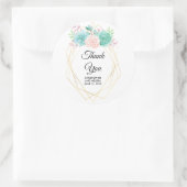 Sticker Rond Aquarelle rose et vert moderne Mariage Succulent (Sac)