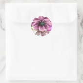 Sticker Rond Aquarelle Rose Et Vert Sceau Mariage Floral (Sac)