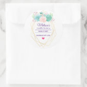 Sticker Rond Aquarelle rose et vert Succulent bougie savon (Sac)