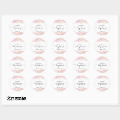 Sticker Rond aquarelle rose | faux or détails Baptême (Feuille)