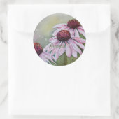 Sticker Rond Aquarelle rose Fleur (Sac)