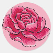 Sticker Rond Aquarelle rose Fleur (Devant)