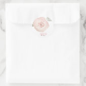 Sticker Rond Aquarelle rose Fleur Anniversaire Fête Favoriser (Sac)