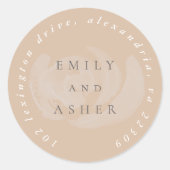 Sticker Rond Aquarelle rose Floral Adresse de retour (Devant)