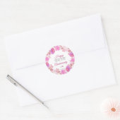 Sticker Rond Aquarelle rose Floral Anniversaire Wreath (Enveloppe)