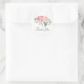 Sticker Rond Aquarelle rose floral merci classique rond st (Sac)